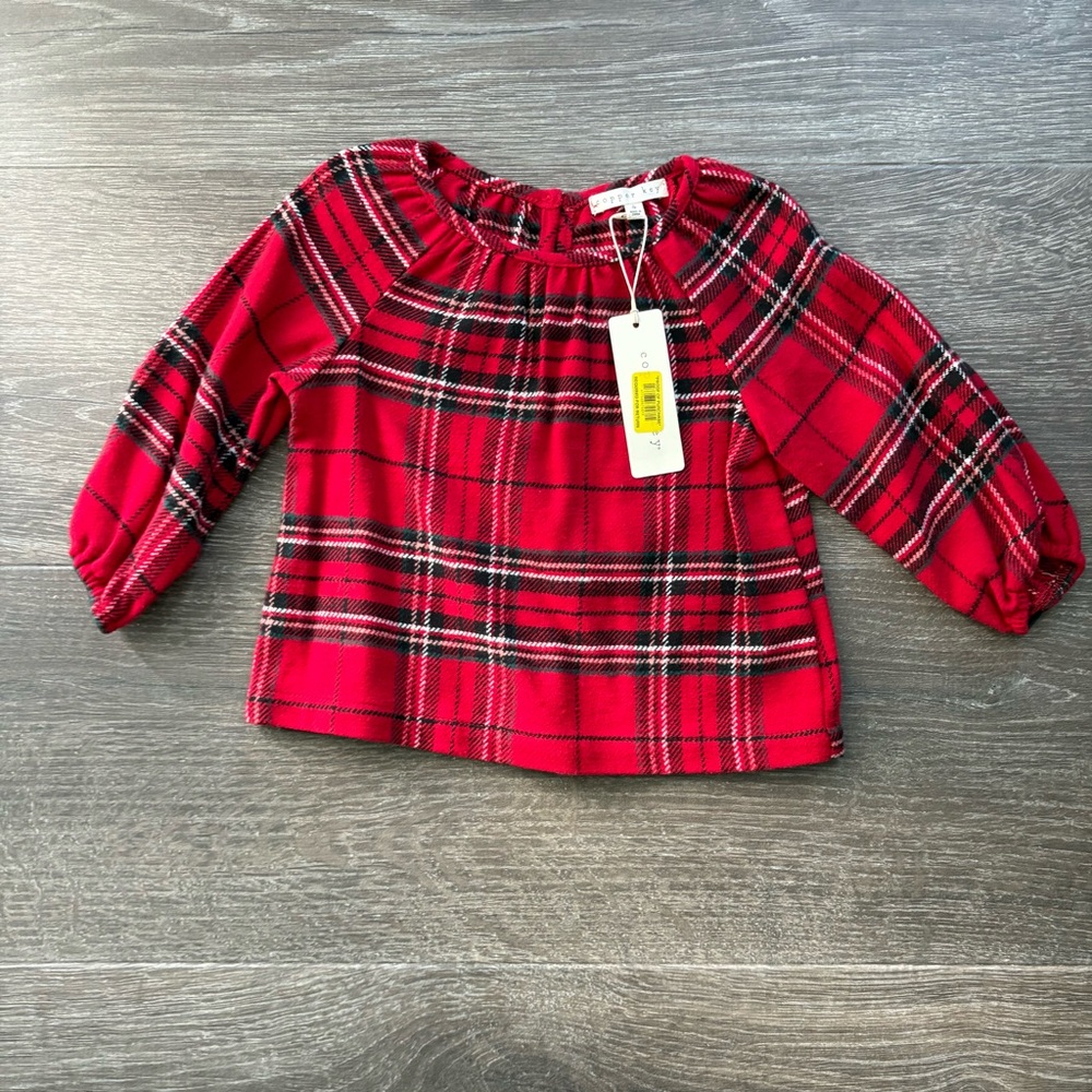 Copper Key Holiday Plaid Top - Size 4 NEW!